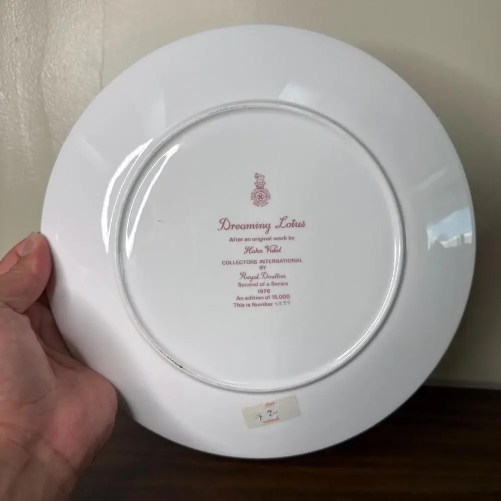 Royal Doulton Collector Plate: Hahn Vidal Dreaming Lotus, 1976